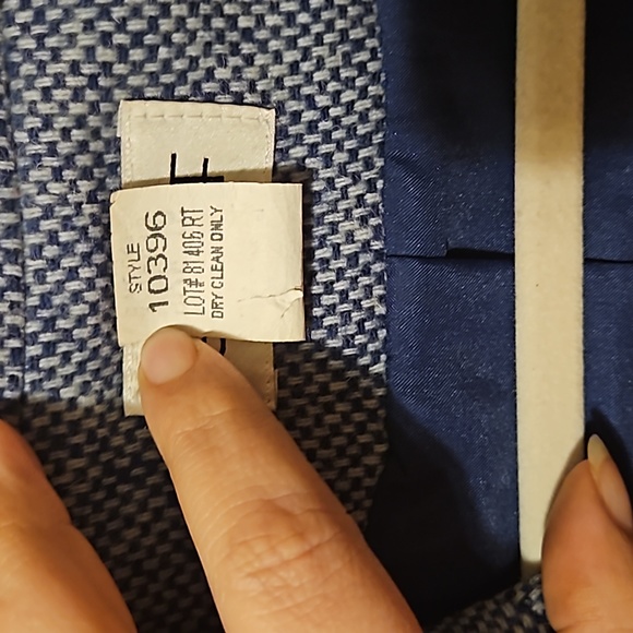 Women's Graff Vintage Houndstooth size 16 blazer zipper front w Faux pockets - Picture 4 of 6